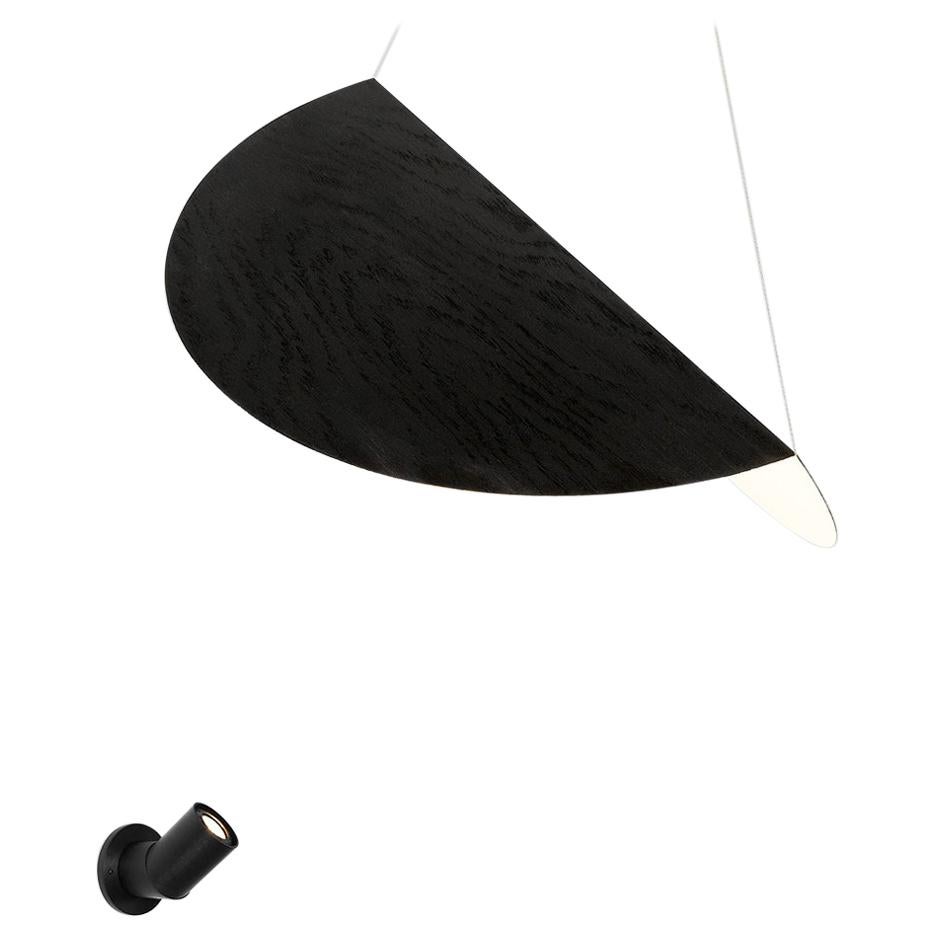 Bounce Sconce in Black with Large Black Shade by Karl Zahn for Roll & Hill