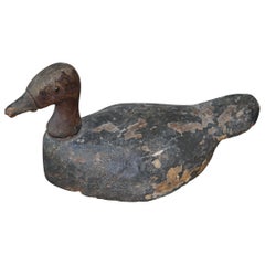 Antique Duck Decoy with Weight and Distressed Paint