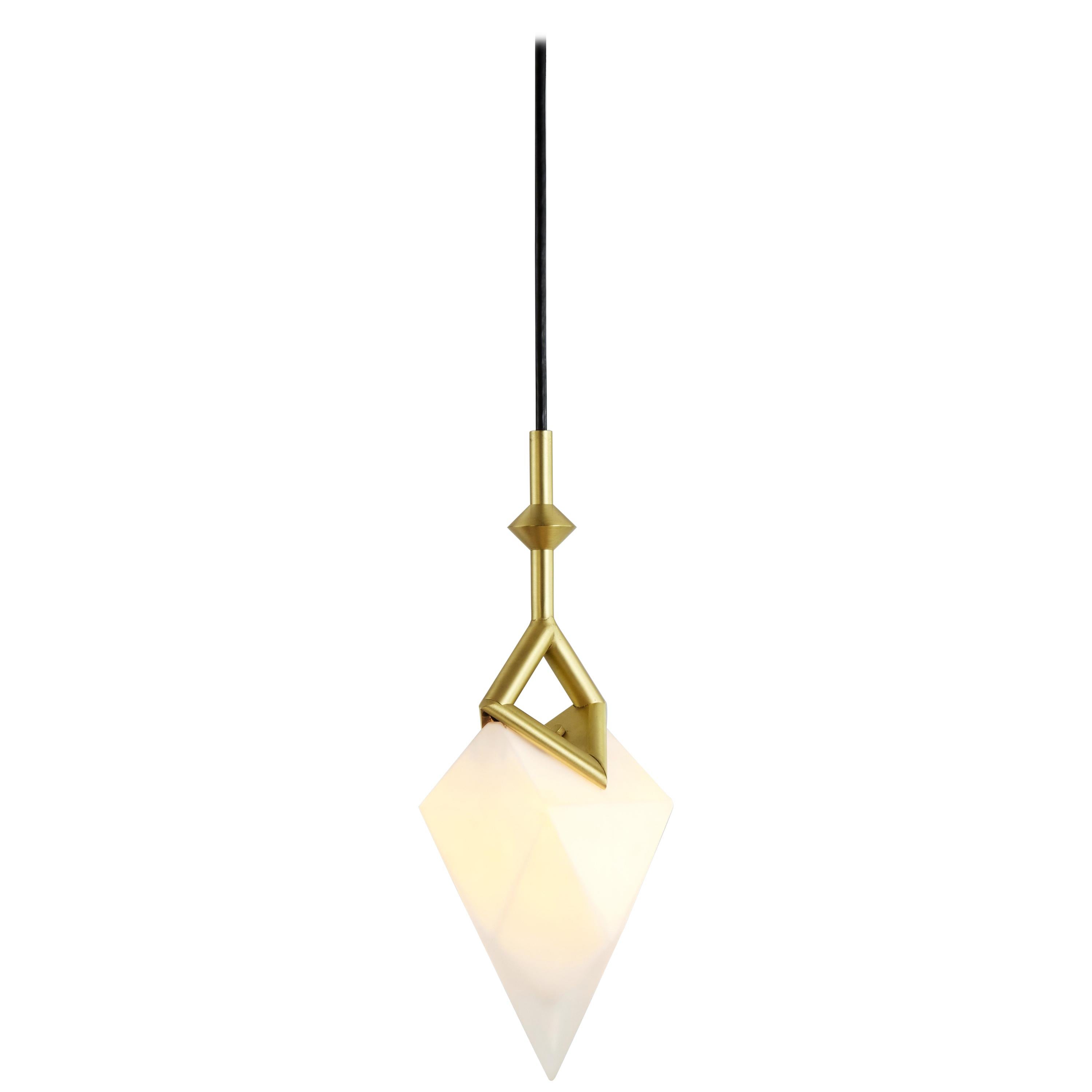 Seed Single Pendant in Brass by Bec Brittain for Roll & Hill For Sale