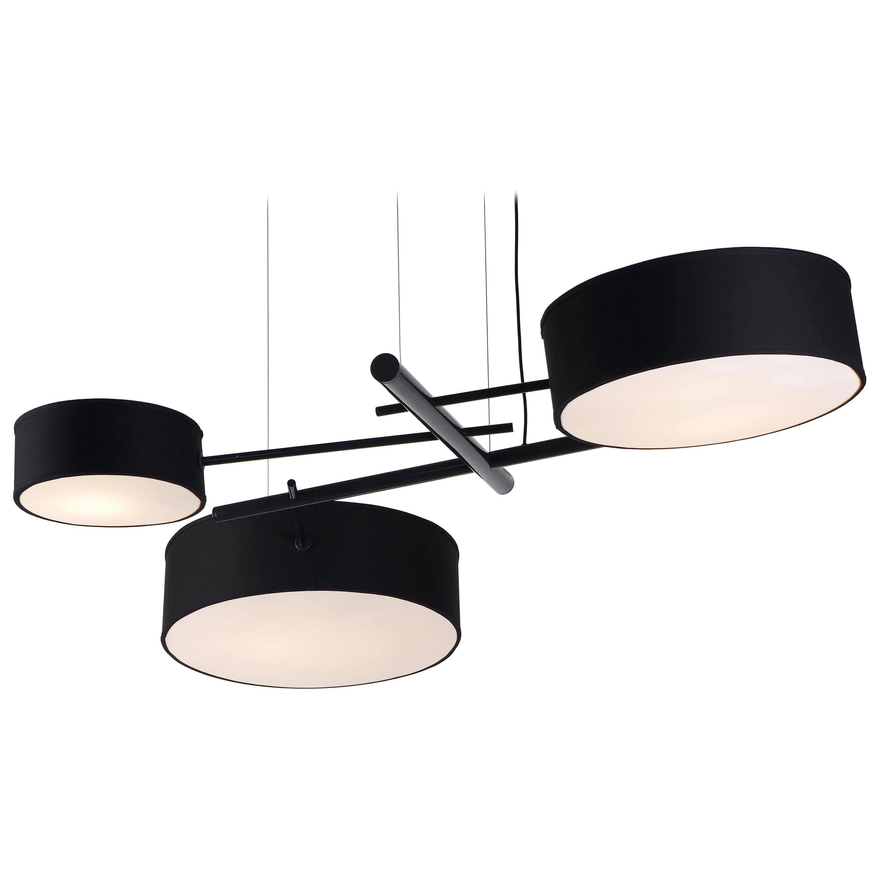 Excel Chandelier in Black by Rich Brilliant Willing for Roll & Hill