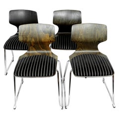 Set of Four Pagwood Chairs by Flötotto, 1970s