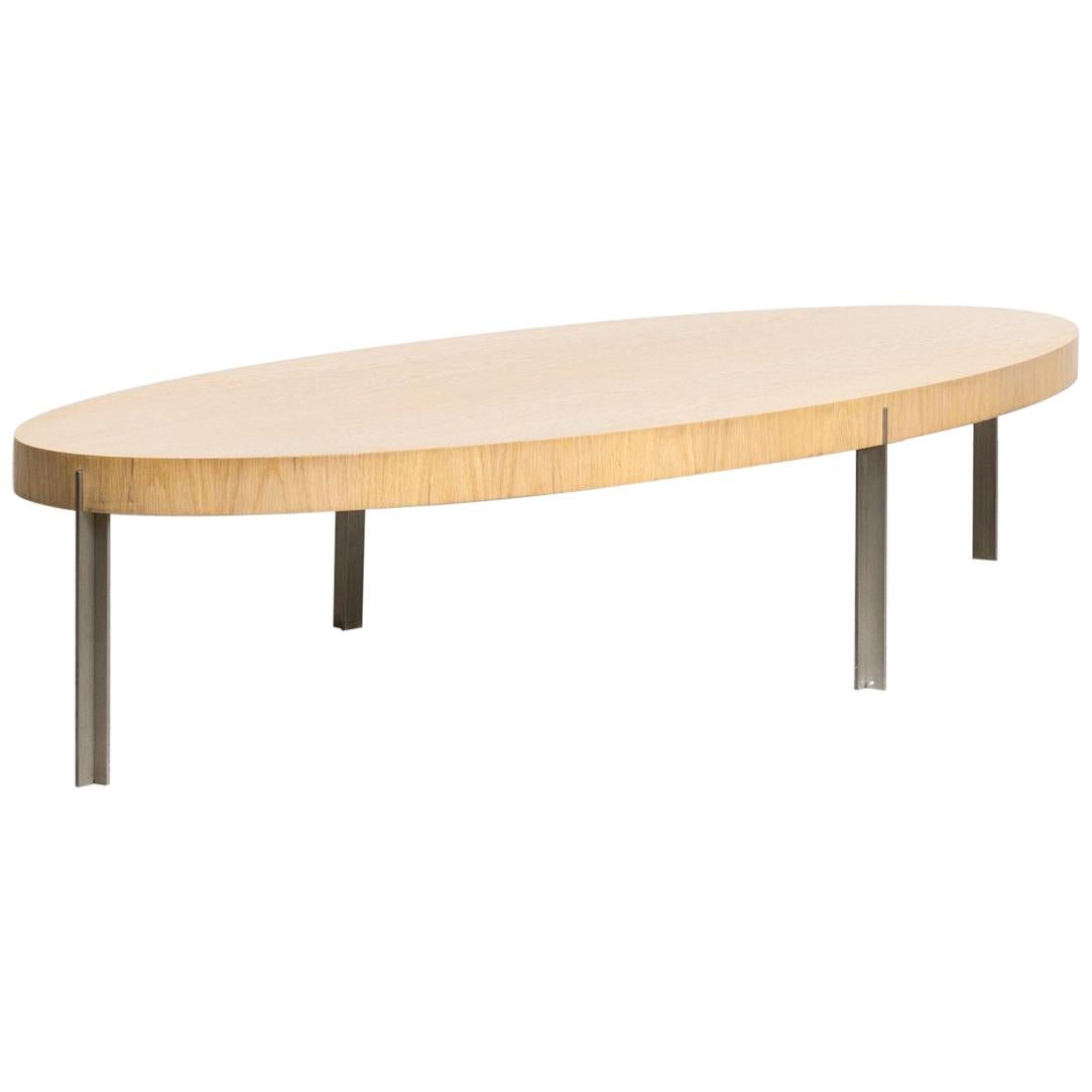 2000s Arco ‘2900’ Oak and Metal Surfboard Coffeetable For Sale