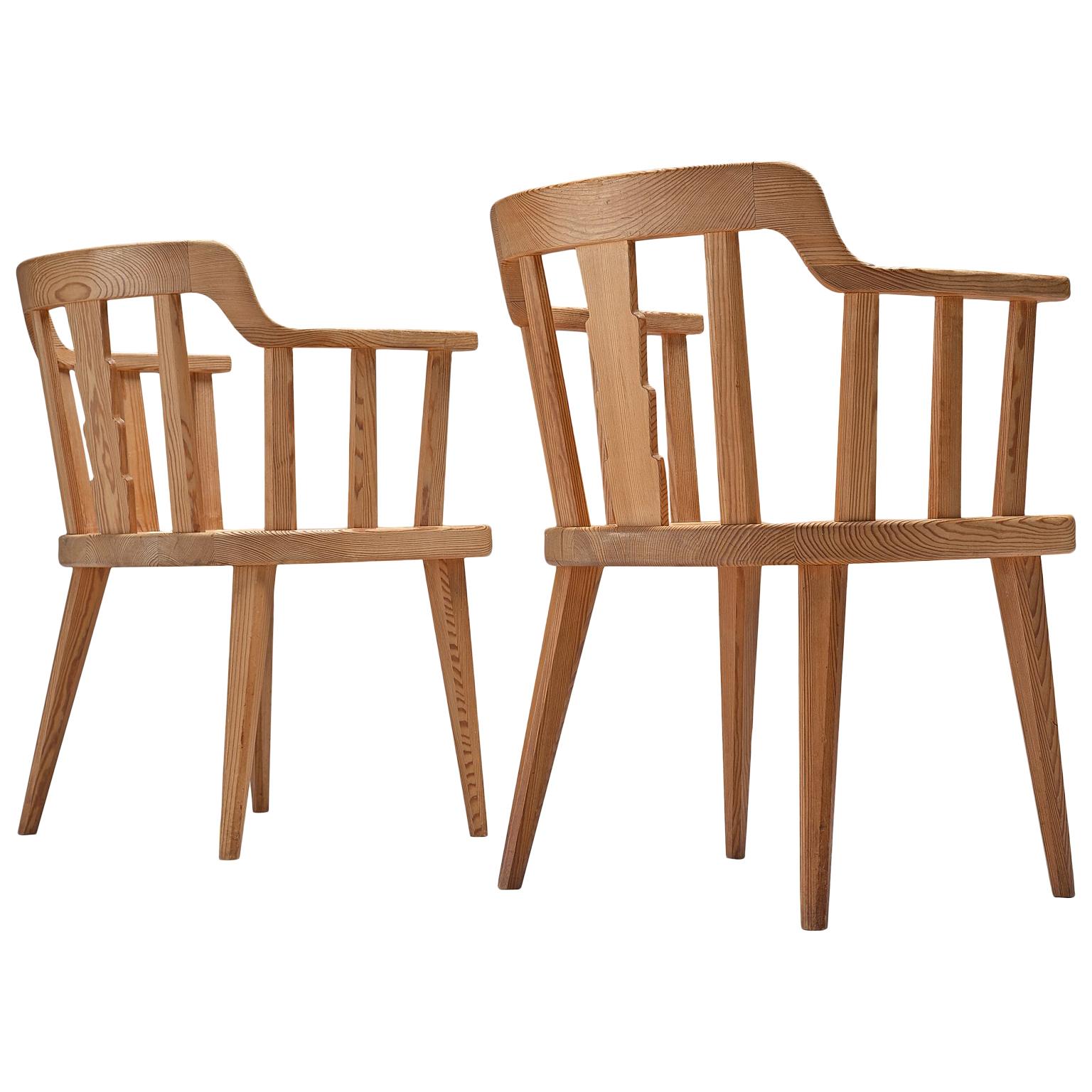 Pair of Armchairs in Pine for Nordiska Kompaniet Sweden