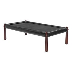 Percival Lafer Coffee Table with Black Leather