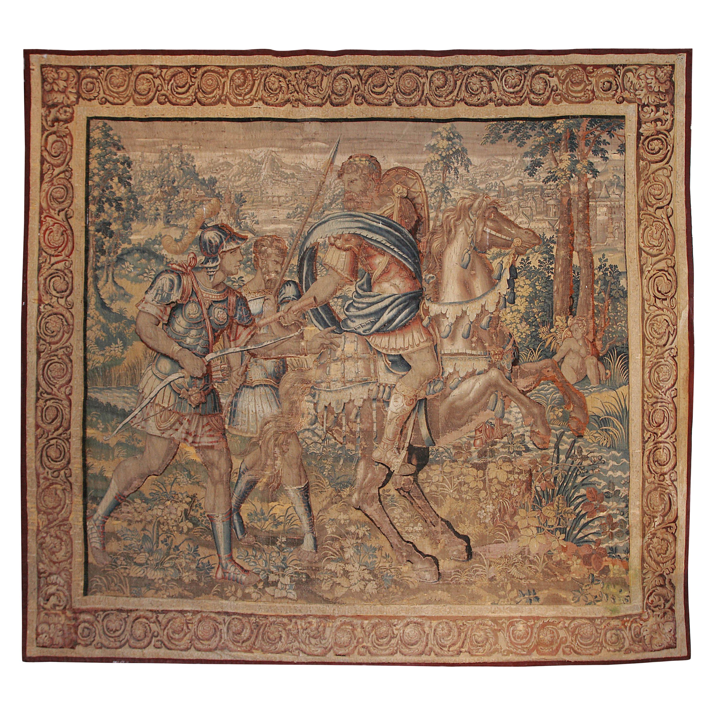 Large 17th Century Flanders Tapestry Depicting a Roman Scene