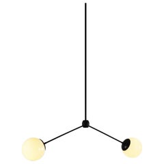 Modo 2-Globe Pendant in Black and Cream by Jason Miller for Roll & Hill