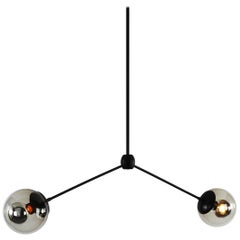 Modo 2-Globe Pendant in Black and Smoke by Jason Miller for Roll & Hill