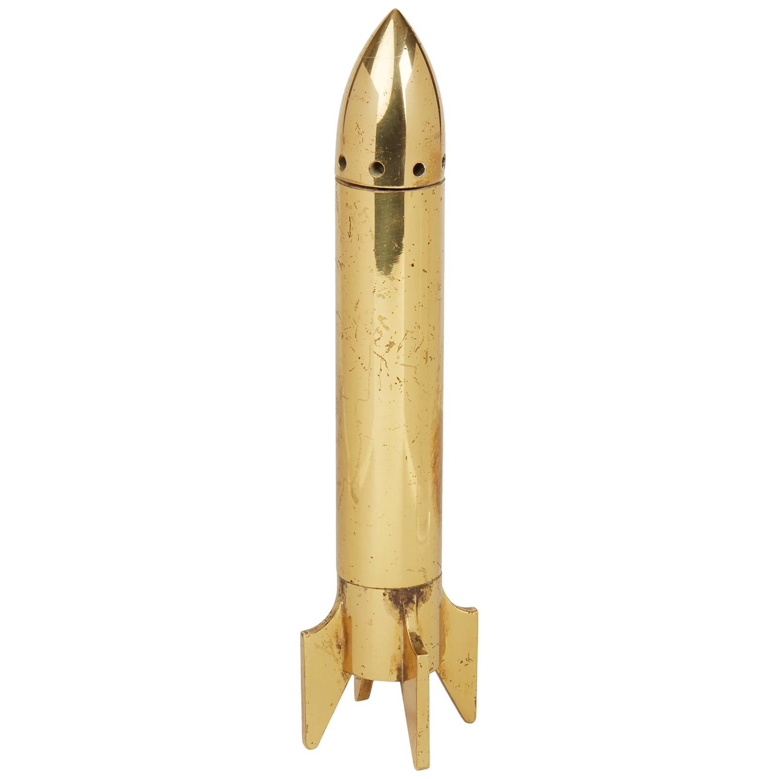 Midcentury Italian Brass Rocket Corkscrew, circa 1950-1960