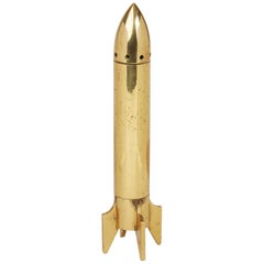 Vintage Midcentury Italian Brass Rocket Corkscrew, circa 1950-1960