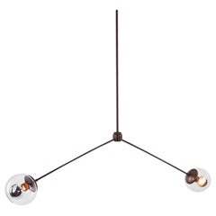 Modo 2-Globe Pendant in Bronze & Clear by Jason Miller for Roll & Hill