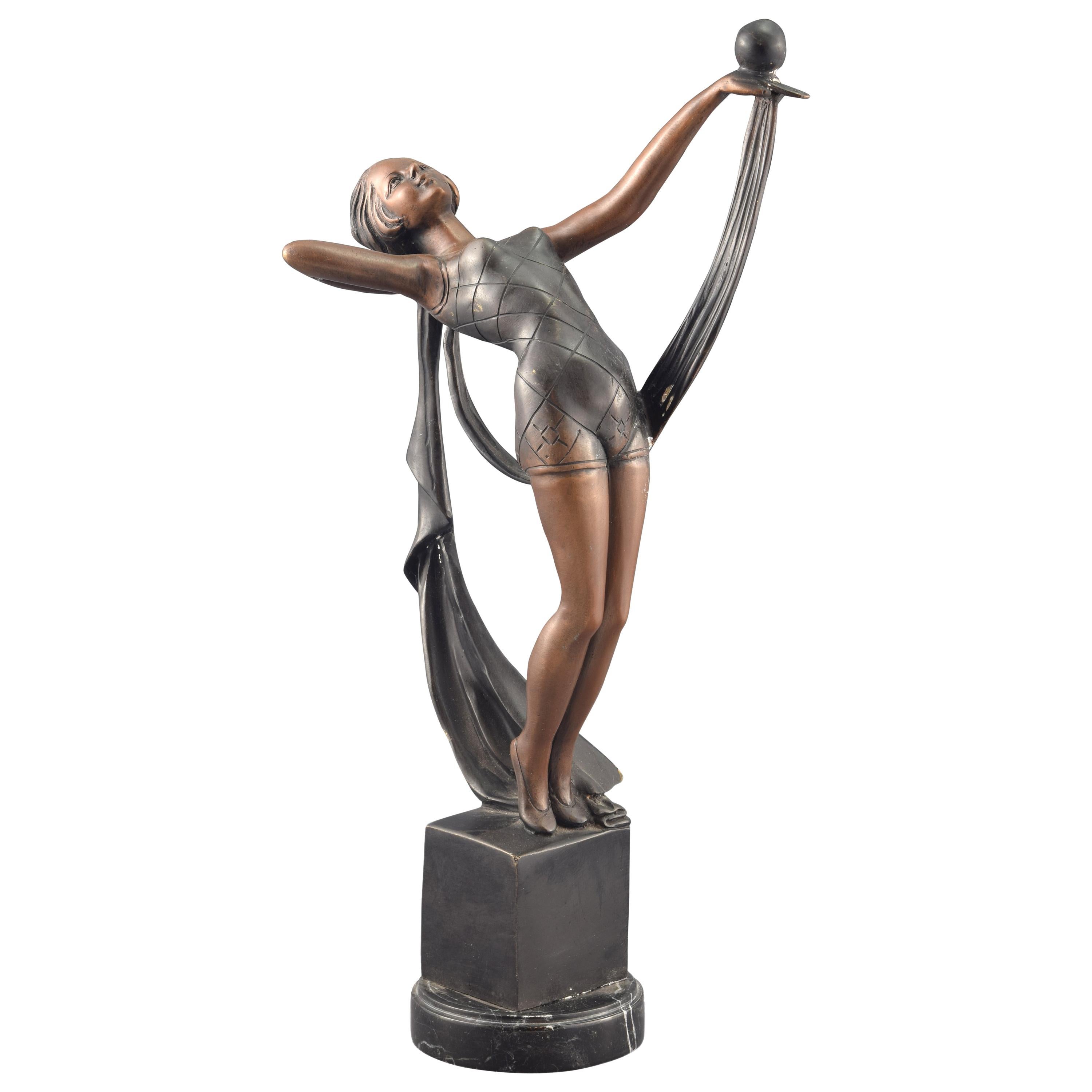 Dancing Girl, Bronze, after Art Deco Models