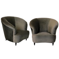 Pair of Large Sculptural Lounge Chairs by Parisi