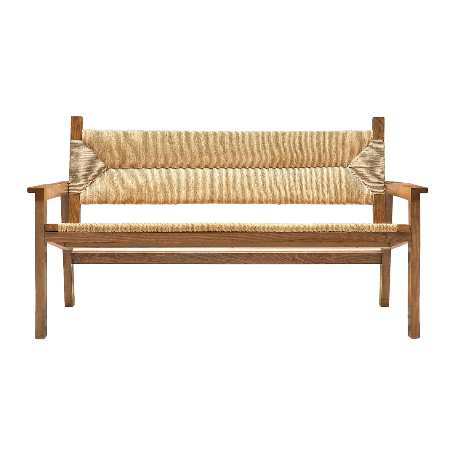 Refined Bench in Walnut and Cane, Spain