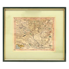 1970s Enmarcado Antiguo Mapa de Hungaria Hungría 1629 Original