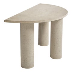 Handmade Italian Half Moon Console Table in Granite