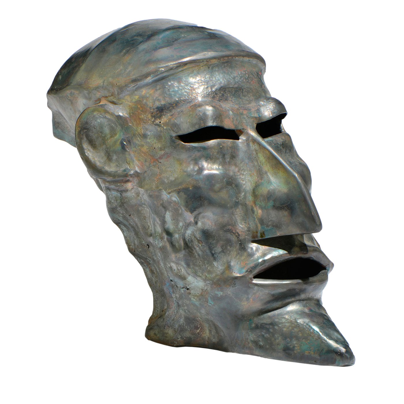 Intuit Carved Greenstone Mask Figurative Sculpture For Sale at 1stDibs