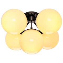 Modo 5-Globe Ceiling Mount in Black and Cream by Jason Miller for Roll & Hill