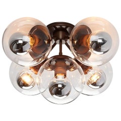 Modo 5-Globe Ceiling Mount in Bronze and Clear by Jason Miller for Roll & Hill