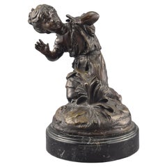 Kneeled Girl, Bronze, Marble, After Models from Auguste Moreau ‘1834-1917’