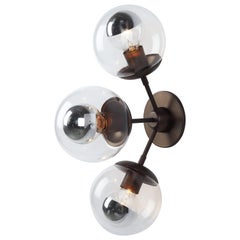 Modo 3-Globe Sconce in Bronze and Clear by Jason Miller for Roll & Hill