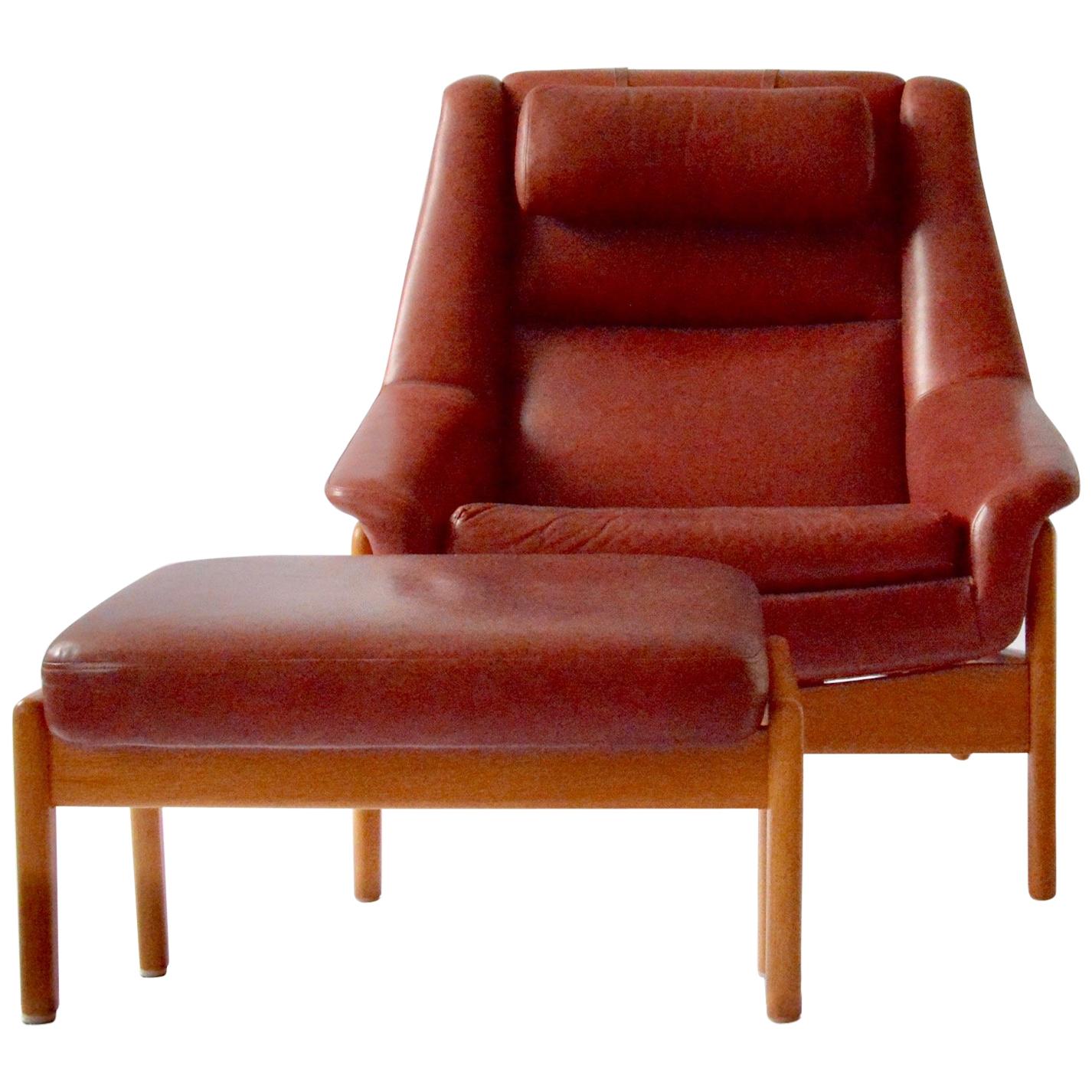 'Profil' Easy Chair with Ottoman by Folke Ohlsson  for DUX For Sale