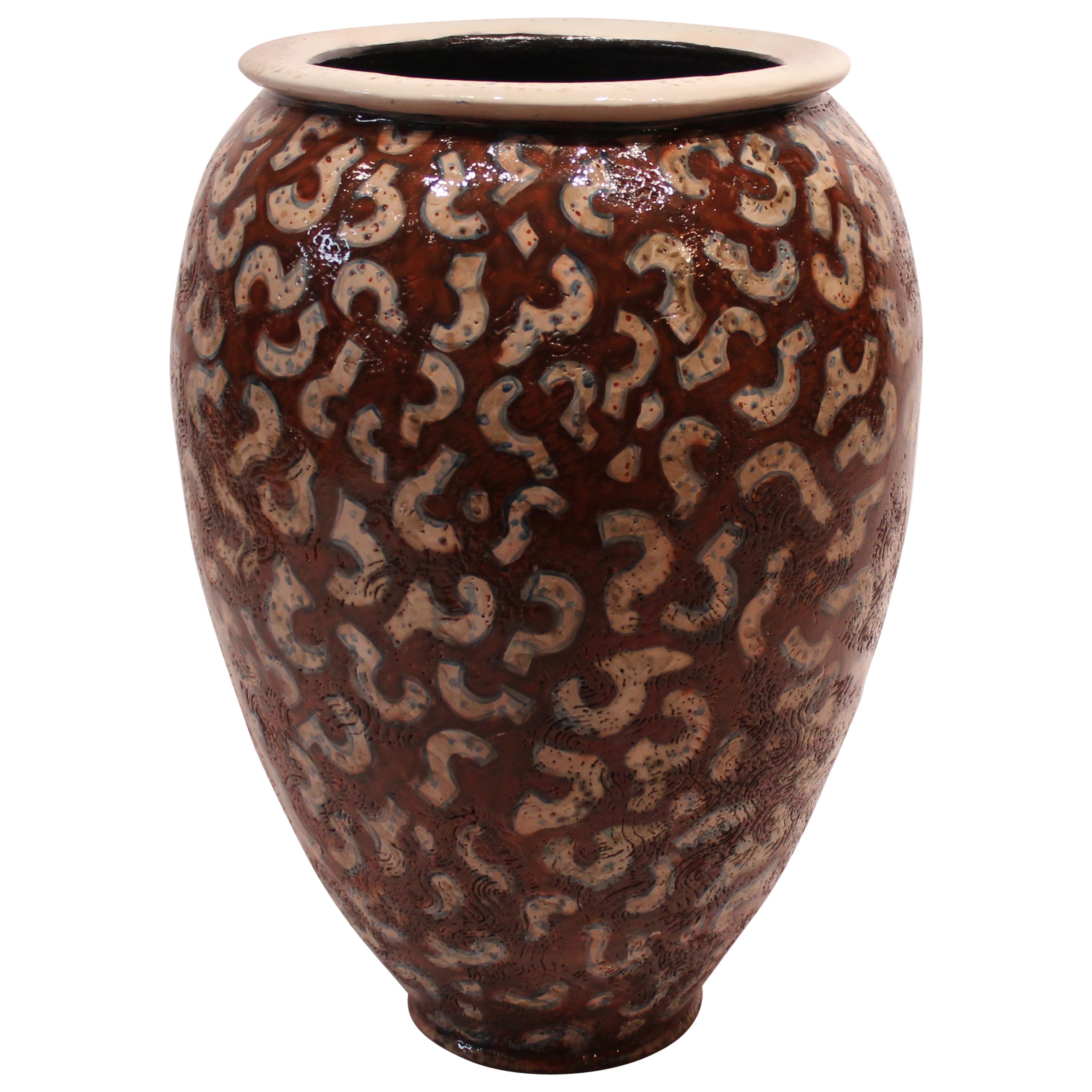 Large Stoneware Floor Vase by the Danish Artist Per Weiss from the 1980s