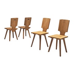 Pierre Chapo S28 Dining Chairs in Solid Elm, 1975