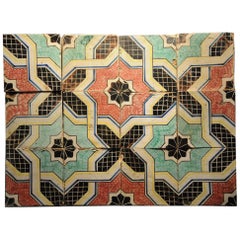20th Century Italian Antique Reclaimed Decorated Tiles, 1920s