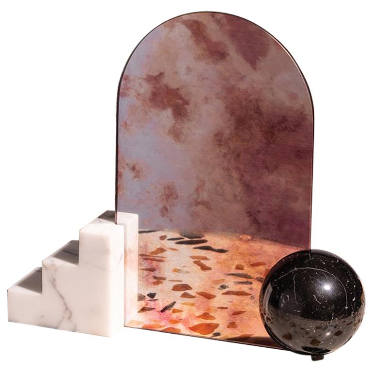 Marble Countertop Mirror "Staircase" For Sale