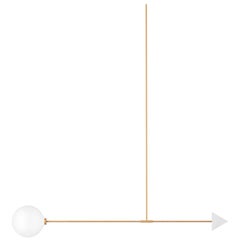 Libra Trig, Contemporary Ceiling Lamp, Brass and Marble, White