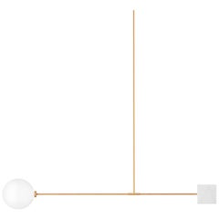 Libra Quad, Contemporary Ceiling Lamp, Brass and Marble 'White'