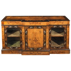 Mid-19th Century Kingwood Breakfront Side Cabinet with Beautiful Marquetry Deco