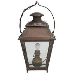 Antique French Hanging Copper Lantern