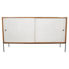 Midcentury Tall Credenza by Paul McCobb Planner Group #1514 White Brass