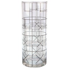 Marcello Morandini for Rosenthal Modern Glass Vase with Graphic Design