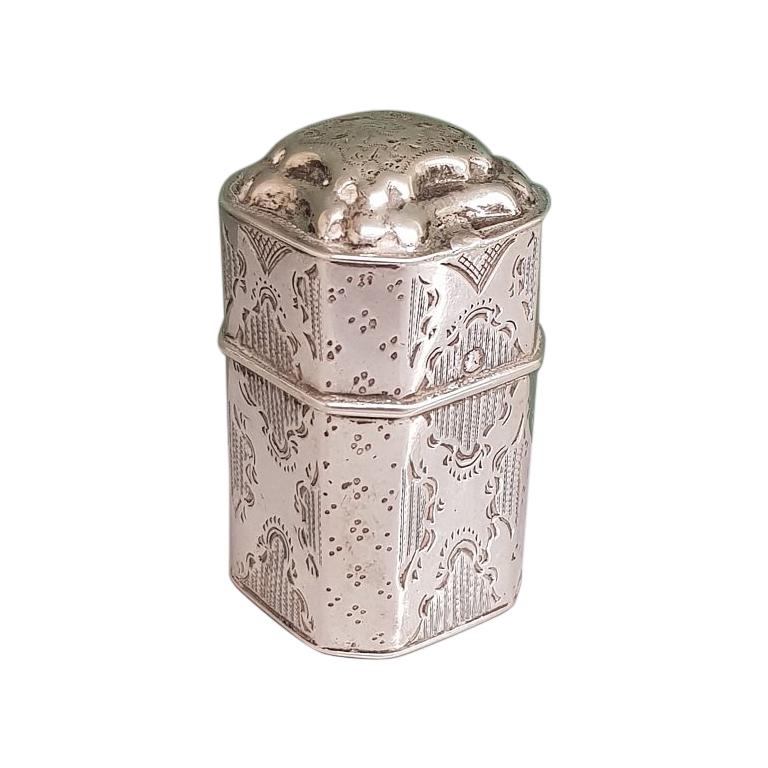 19th Century Dutch Silver Loderein or Vinaigrette Box Dated 1878