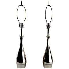 Pair of Teardrop Form Laurel Lamps Attributed to Tony Paul