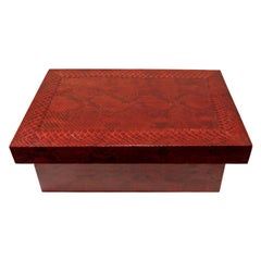 Karl Springer Burgundy Python Lidded Box 1980s