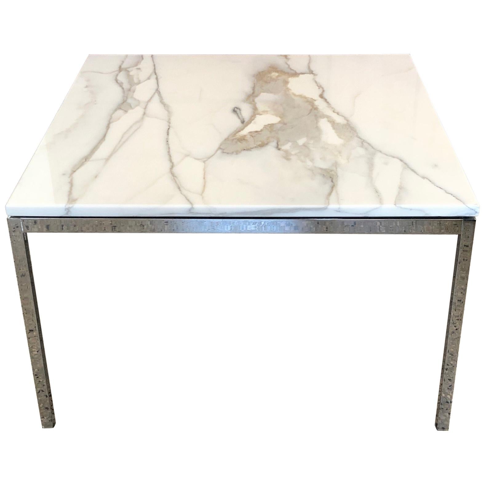Classic Knoll Carrara Marble Table