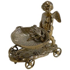 Antique English Novelty Table Salt, Figural, Cherub, circa 1890