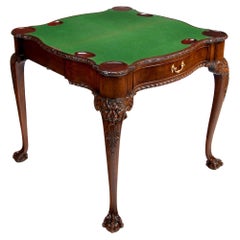 Antique Howard and Sons Mahogany Card Table with Concertina Action Irish Georgian Style