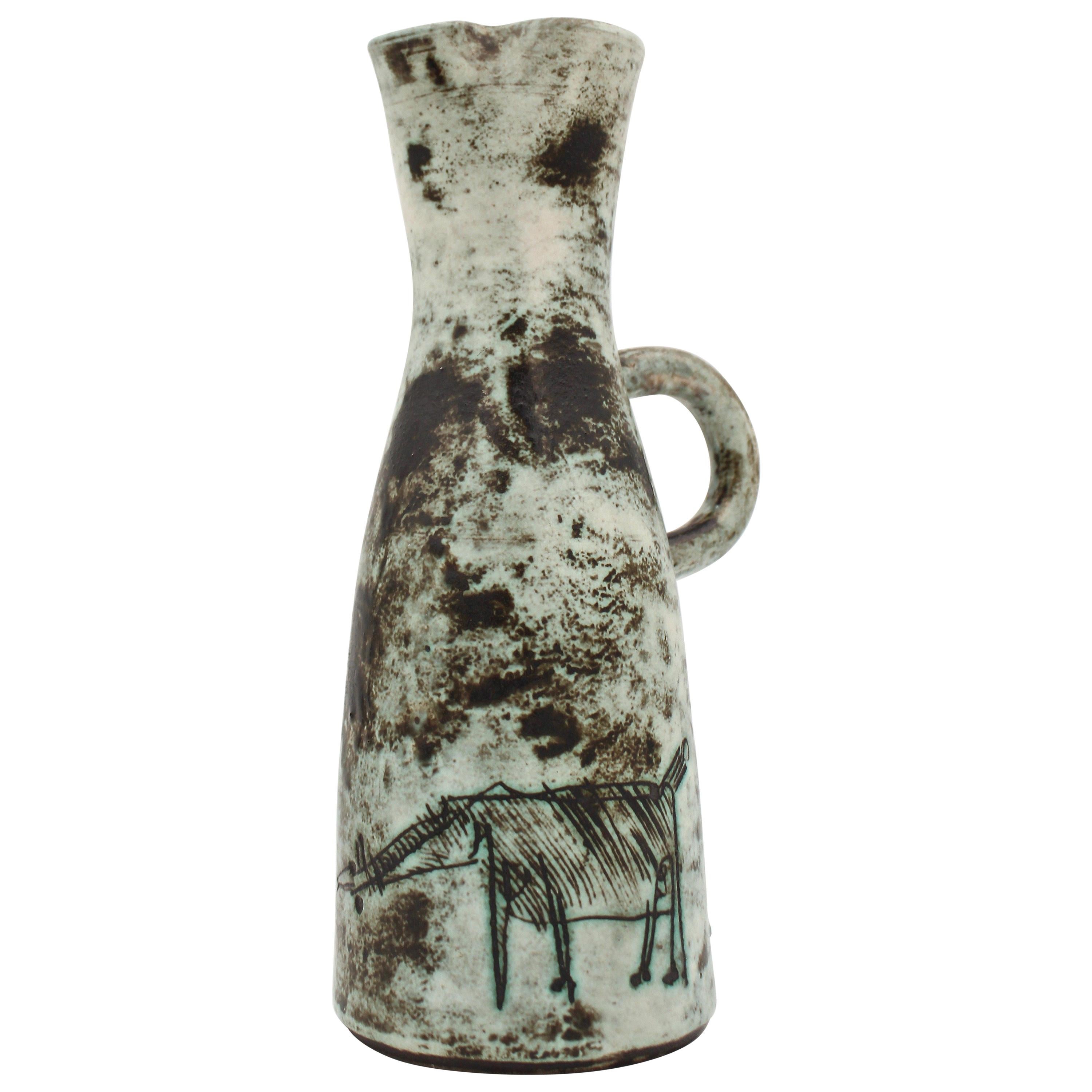 Midcentury French Ceramic Pitcher by Jacques Blin, 1950s
