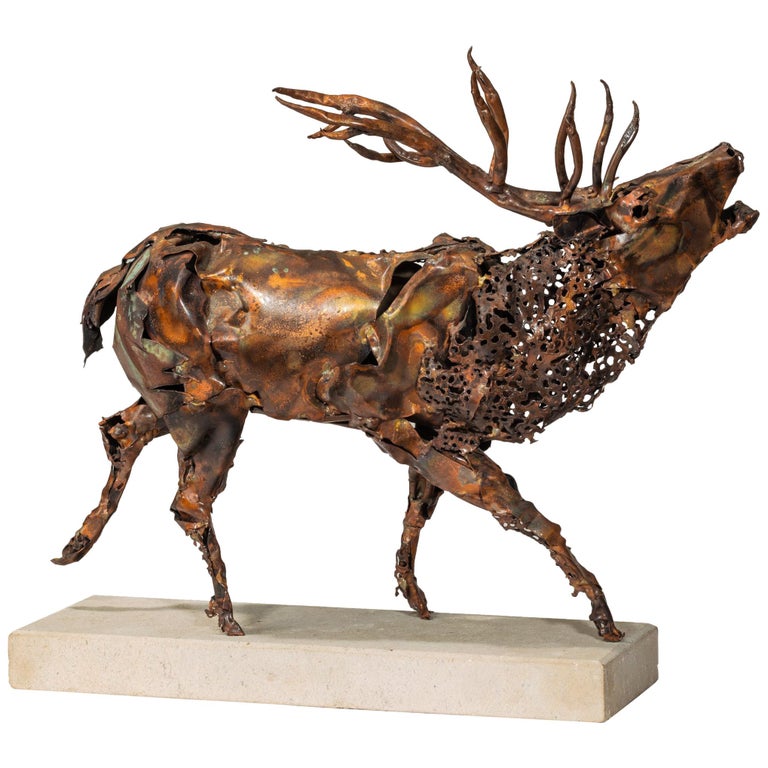 ‘Stag’ Copper Sculpture by Tony Evans at 1stDibs