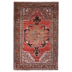 Red, Brown and Gray Handmade Wool Turkish Old Anatolian Konya Rug