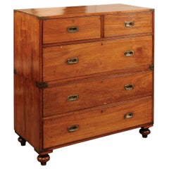 Mid-19th Century English Camphor Wood Campaign Chest