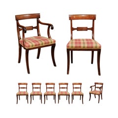 Antique Set of 6 Regency English Mahogany Dining Chairs