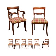 Set of 6 Regency English Mahogany Dining Chairs