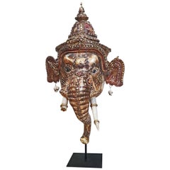 Antique Thai Dance Mask of Ganesha, Early 20th Century 