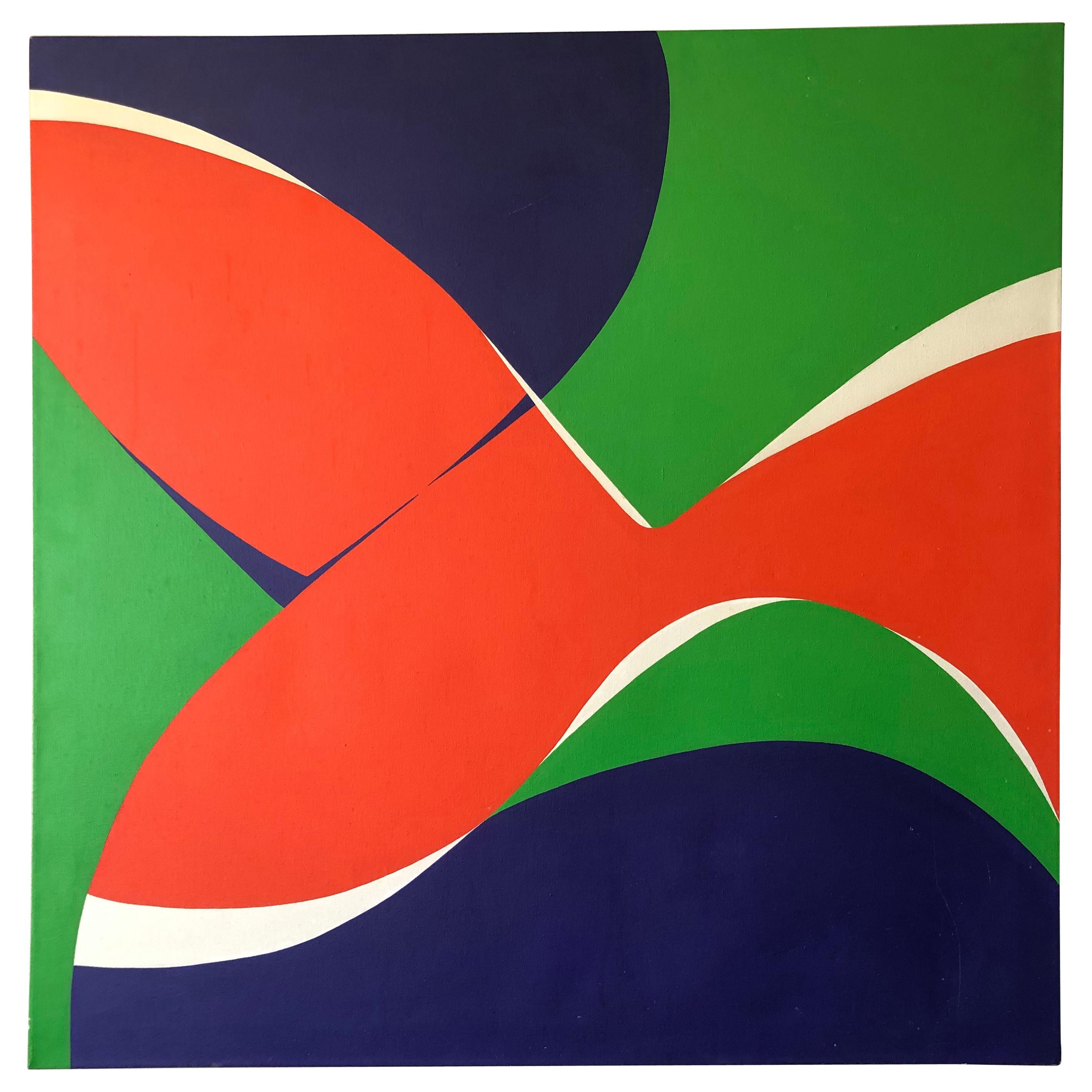 Monumental Modern Acrylic on Canvas, "Vibrations", Betty Usdan-Zwickler, 1982