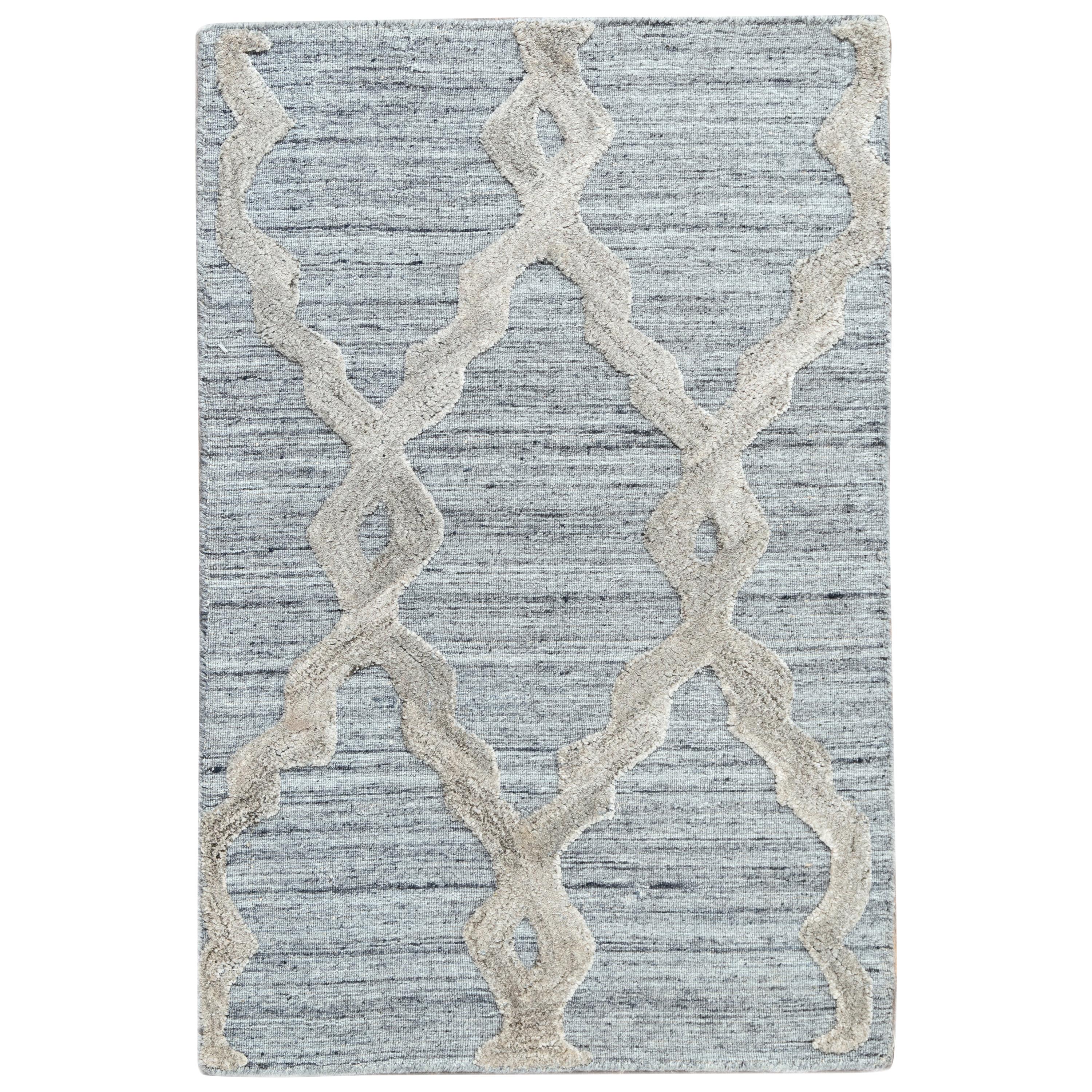 Contemporary Flat-weave Custom Wool Rug For Sale